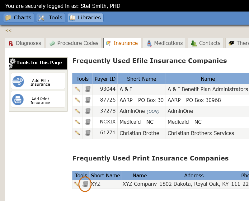 Delete Print Insurance tool