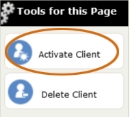 The Activate Client tool