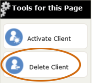 The Delete Client tool for archived clients
