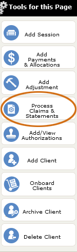 The Process Claims & Statements tool