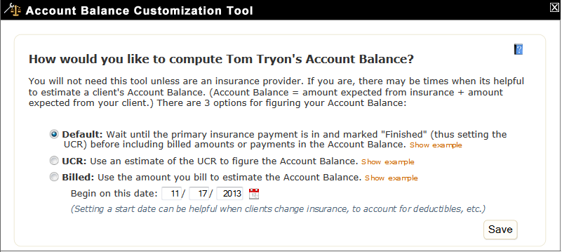 Account Balance Customization Tool