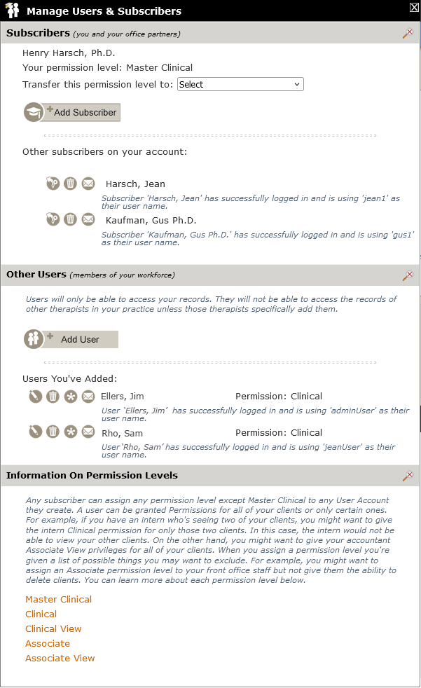 GOI Manage Users tool