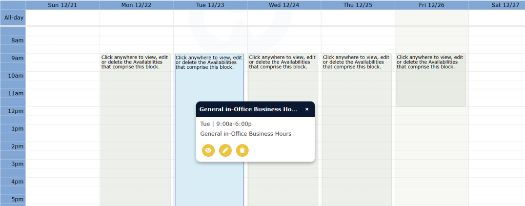 Availability Calendar