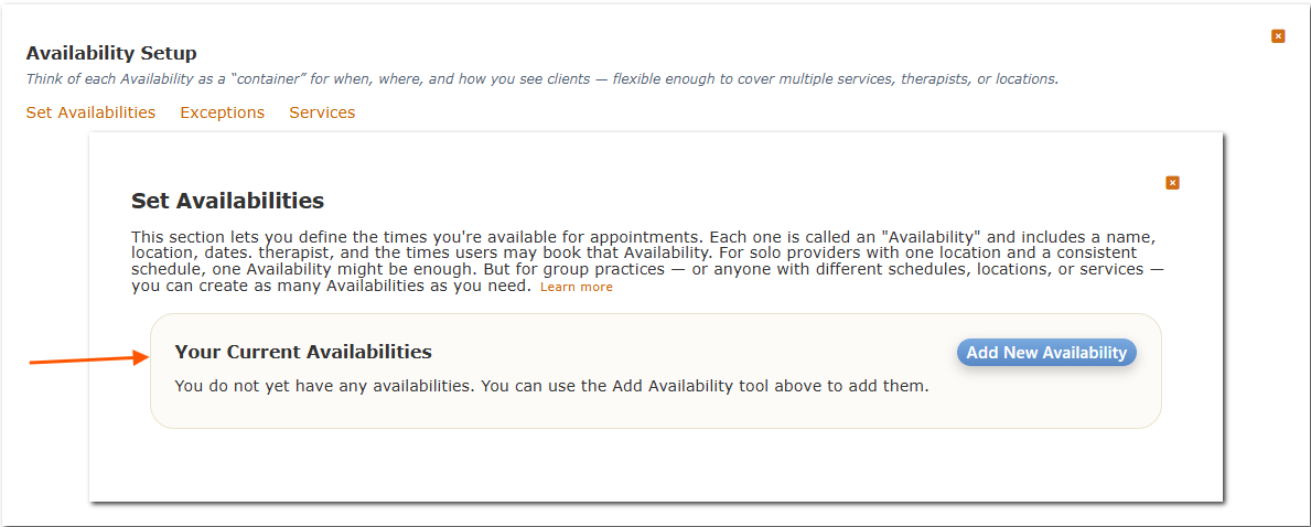 Current Availabilities