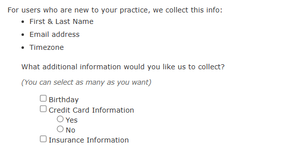 Information to collect