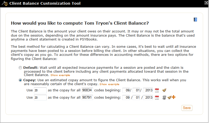 Client Balance Customization Tool