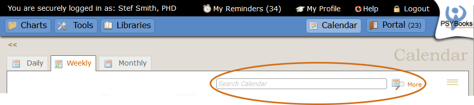 Search Calendar