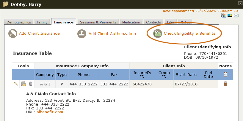 Check Eligibility & Benefits