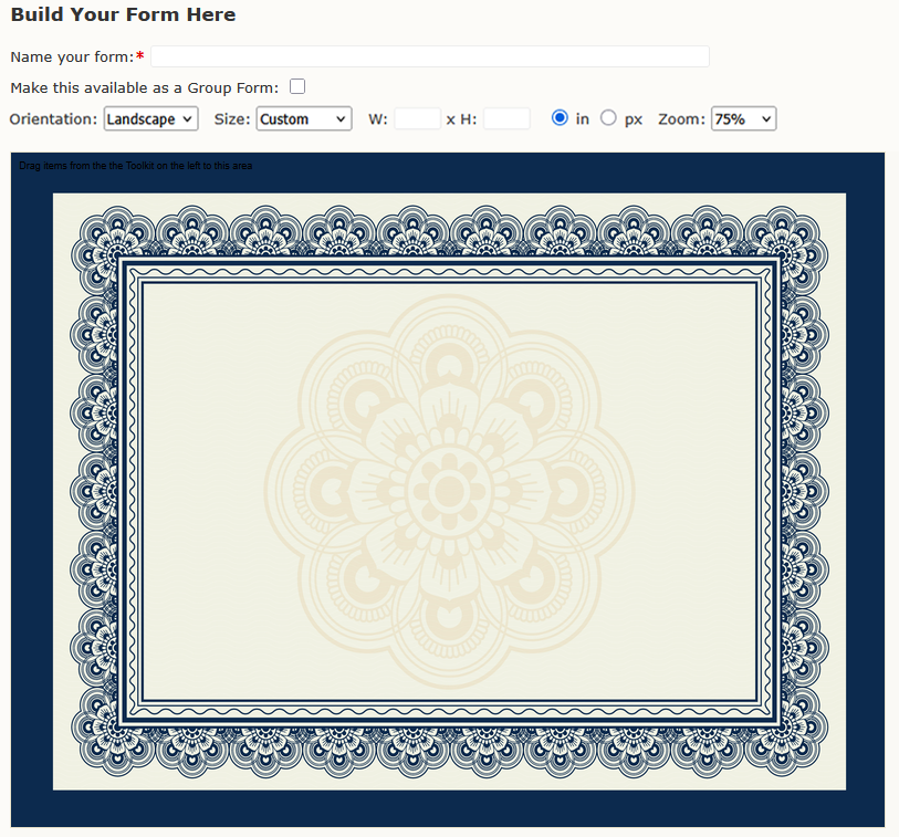 Background Image - Custom Size