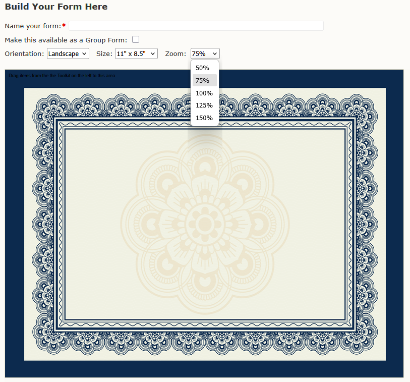 Background Image - Zoom Options