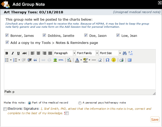 Group Notes