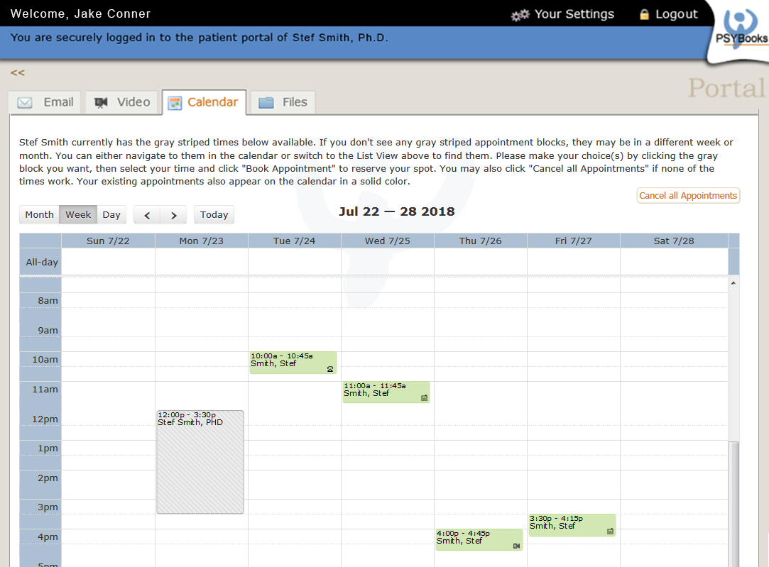Portal Calendar Calendar View