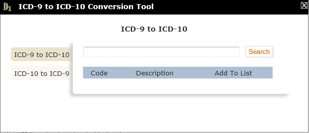 ICD9-ICD10 Conversion Tool