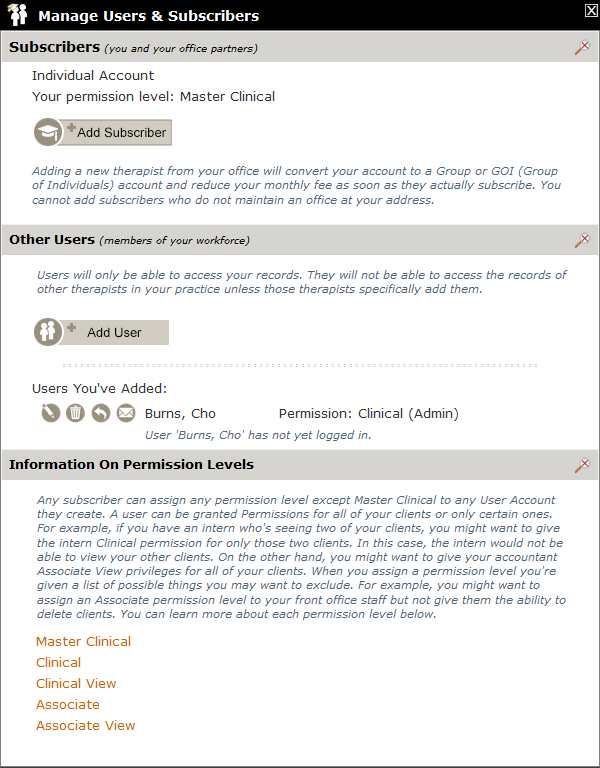 Manage Users & Subscribers