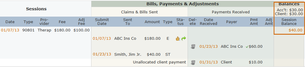 Unallocated Client Payment